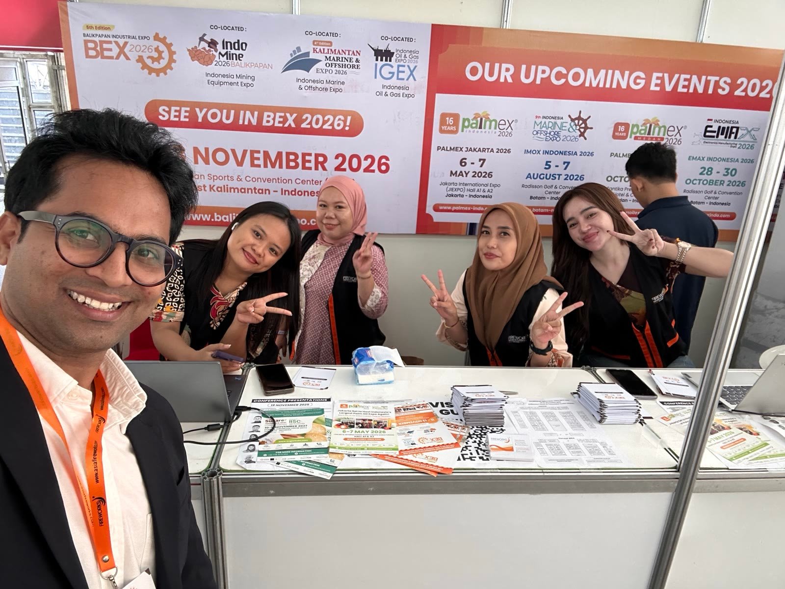 At the organiser's booth