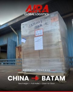 Glass vials pallet, China to Batam