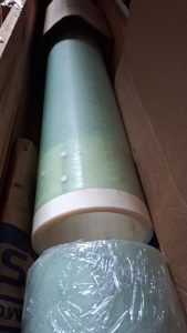 Fibreglass tube in wooden crate