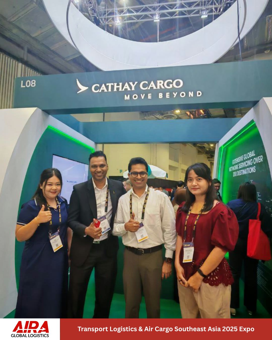 At the Cathay Cargo stand
